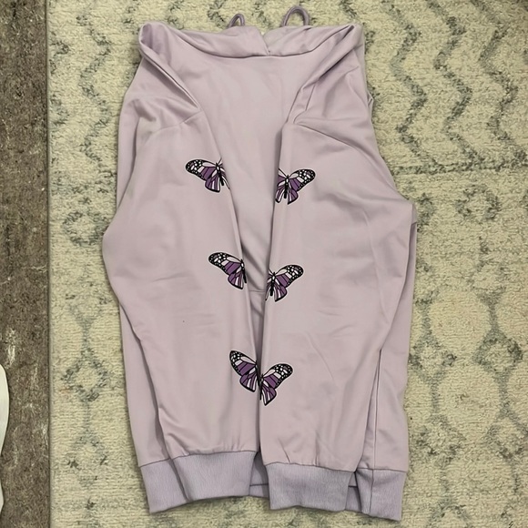 Large Purple Butterfly Hoodie - Picture 1 of 6